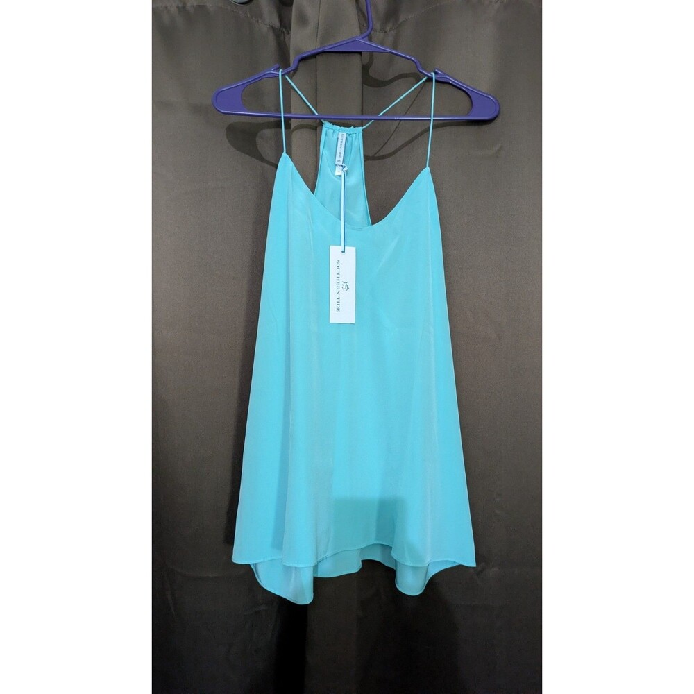 Southern Tide Crystal Blue 100% Silk Size 14 Tank Strap Babydoll